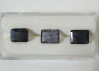 2pcs 7x9mm Natural Purple Iolite Rectangle Faceted Gemstones Gems FREE Gem Jar