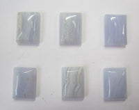2pcs 10x14mm Natural Blue Lace Agate Rectangle Cabochon High Quality Gemstones