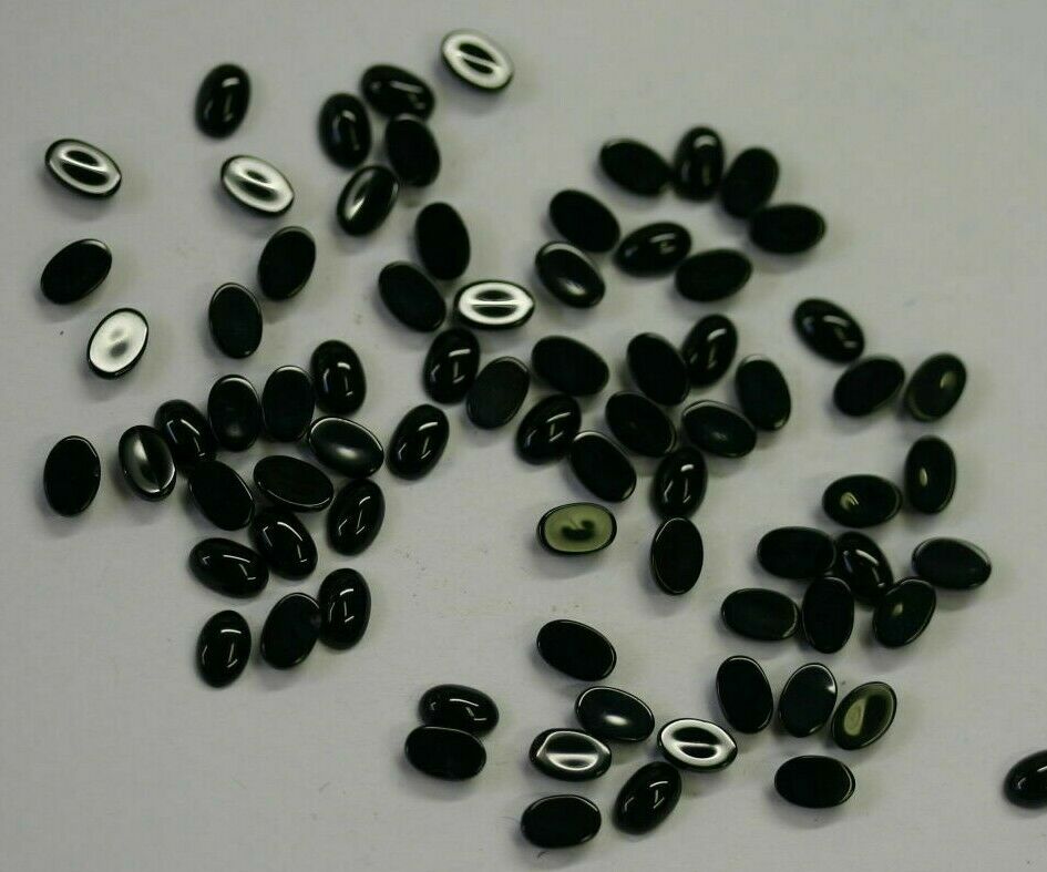 10pcs 12x16mm Natural Black Onyx Calibrated Oval Cabochon Gemstones Gems Jewelry
