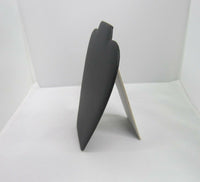 8.5"H Necklace Heart Easel Black Faux Leather Necklace Stand Display Organizer
