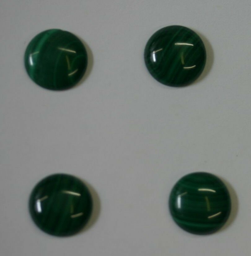 Lot of 4 Malachite Round Cabochon High Quality Calibrated 4mm 5mm 7mm 8mm