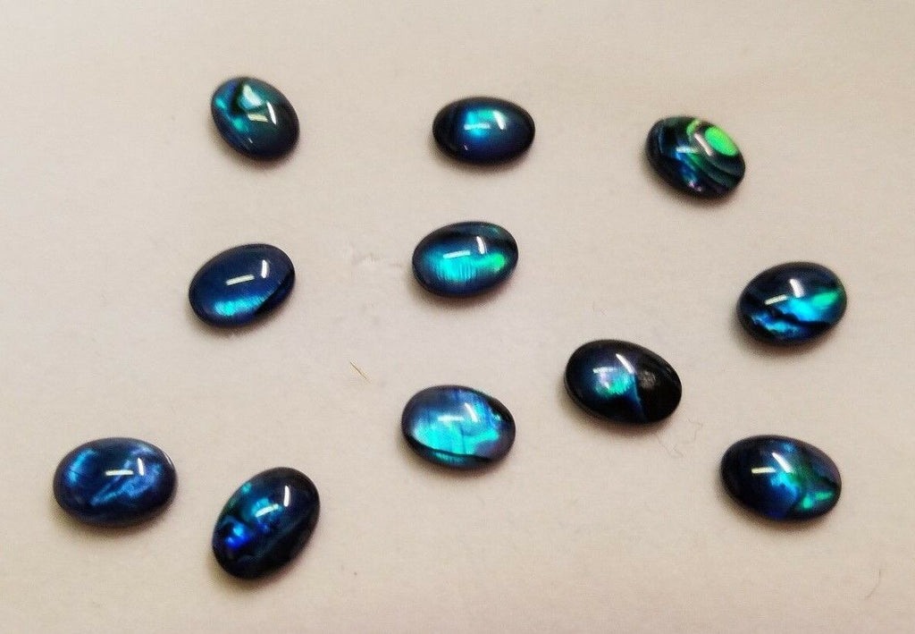 10pcs Blue Paua Shell Oval Cabochon High Quality 4x6mm 5x7mm up to 10x14 Cabs