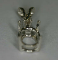 9x7 7x9 Pre-notched Sterling Silver Oval Pendant Mounting Gemstones 1 Accent