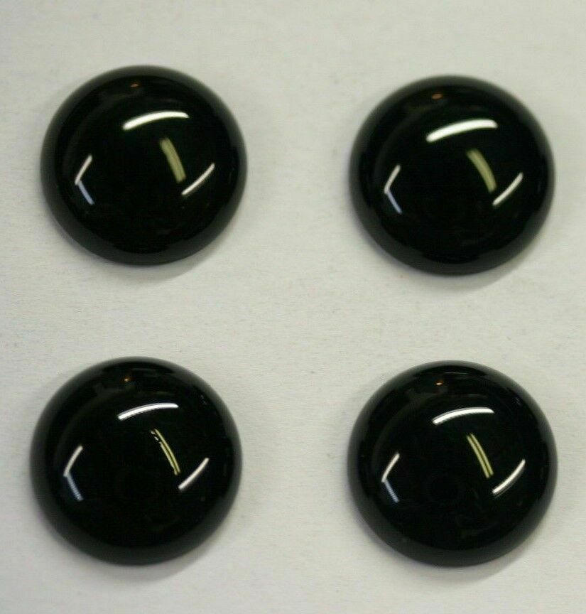 4pcs 18mm Natural Black Onyx Calibrated Round Cabochon Gemstones Gems Jewelry