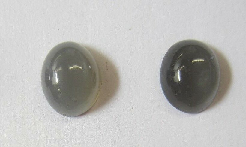 2pcs Natural Grey Gray Moonstone Oval Cabochon High Quality Gemstones 8x10mm