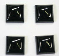 4pcs Black Onyx Square Calibrated Cabochon High Quality 12mm 14mm 16mm Gemstones