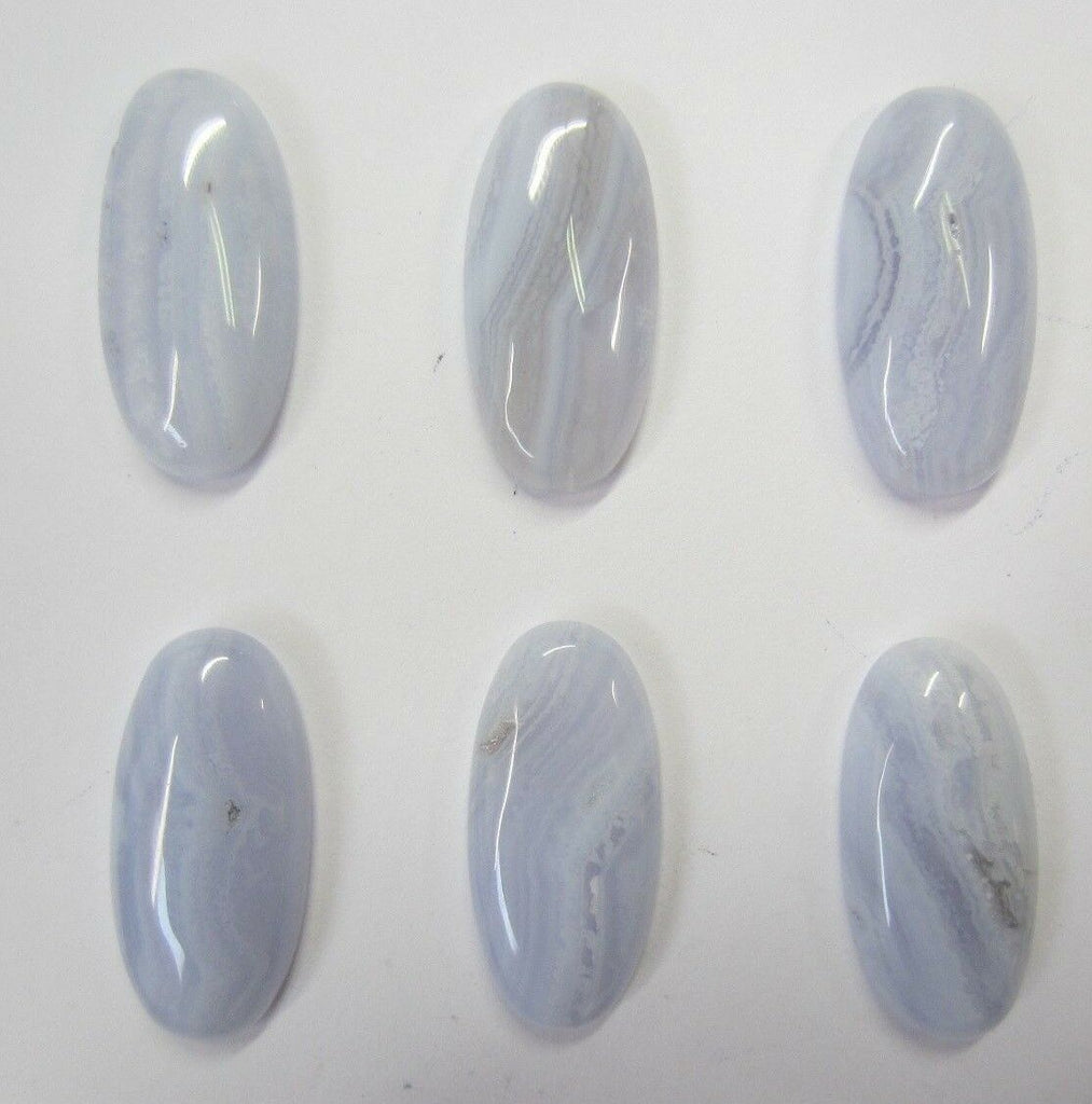 12x25mm 25x12mm Natural Blue Lace Agate Long Oval Cabochon High Quality Gemstone