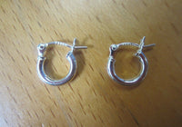 10mm Solid .925 Sterling Silver Round Hinged Hoop Earrings High Quality