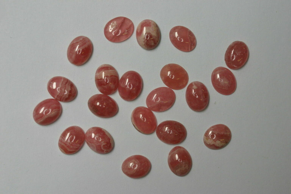 2pcs 6x8mm Natural Rhodochrosite Calibrated Oval Cabochon Cab Gems Gemstones