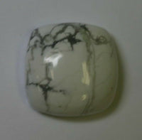 2 Natural White Howlite 14mm Square Domed flat back Cabochon Gemstone Gem 6mmH