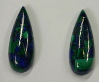 Natural Azurite Malachite Calibrated Long Pear Cabochon 7x19 10x20 Gemstones
