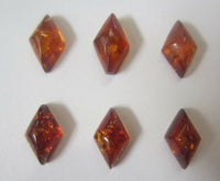 2pcs Natural Amber Diamond cut Cabochon High Quality Gemstones 6x11mm RARE
