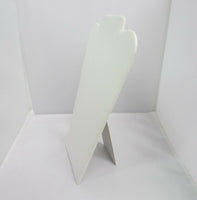 13"H Necklace Easel White Faux Leather Necklace Stand Display
