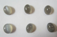 2pcs Natural Grey Gray Moonstone Oval Cabochon High Quality Gemstones 6x8mm