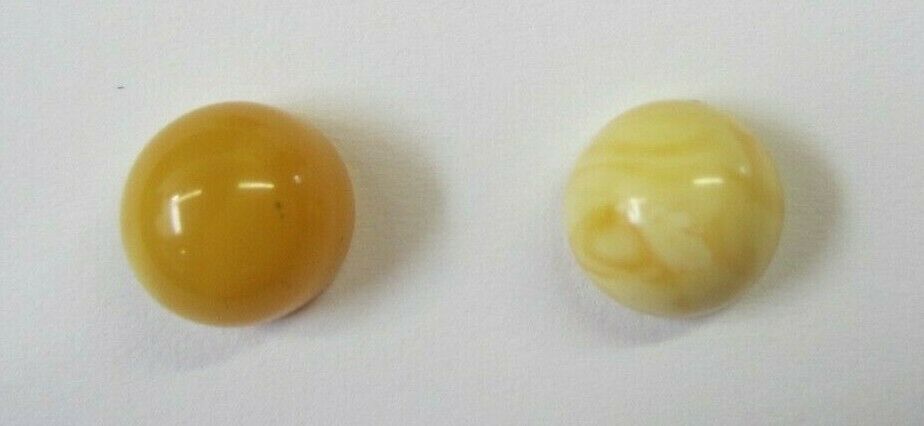 2pcs 8mm Natural Round Butterscotch Amber Cabochon High Quality Gemstones RARE