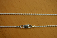 1.4mm Solid .925 Sterling Silver Diamond Cut Rope Chain Necklace Made in Italy