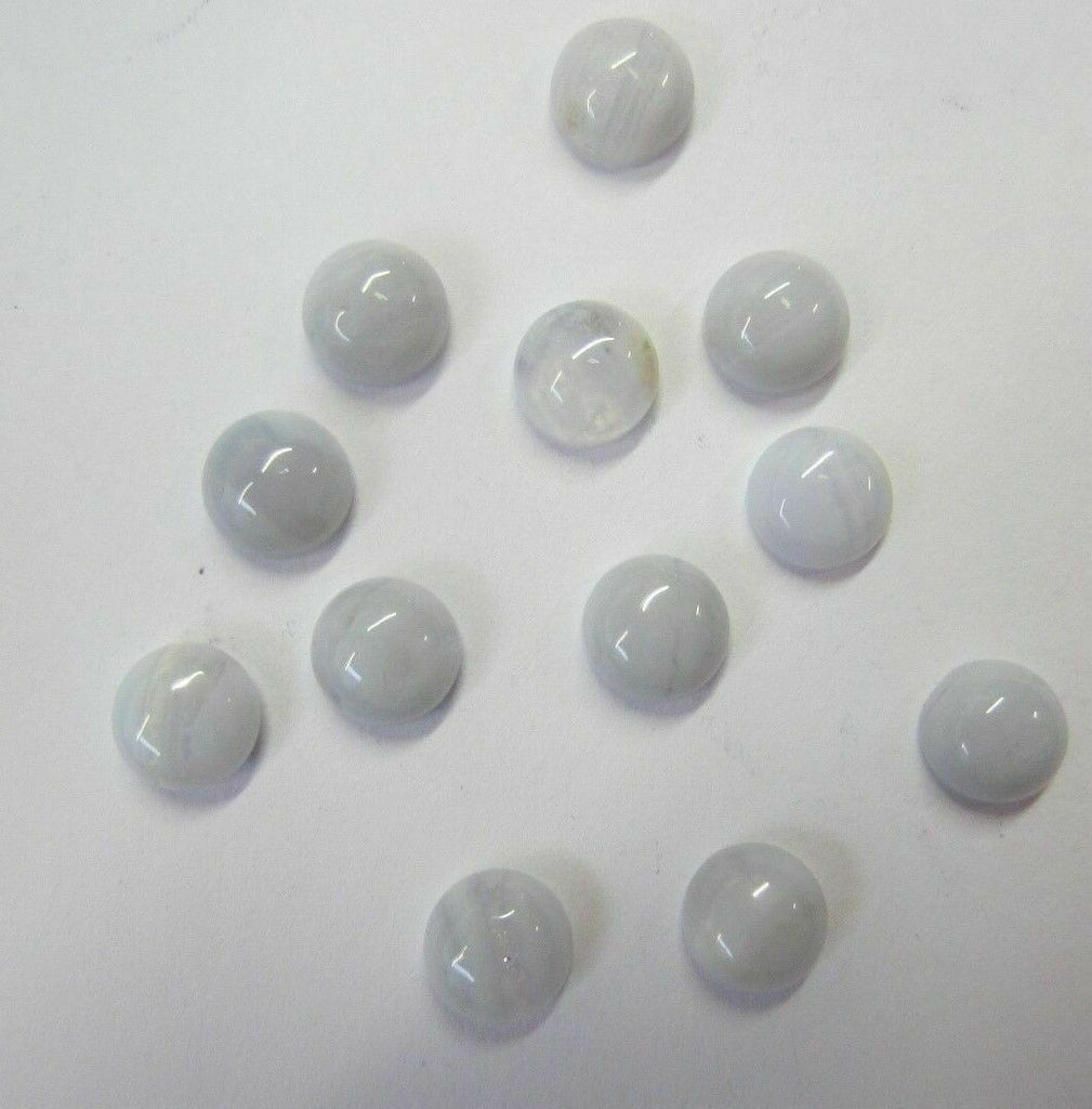 4pcs 6mm Natural Blue Lace Agate Calibrated Round Cabochon Cab Gemstones Gems