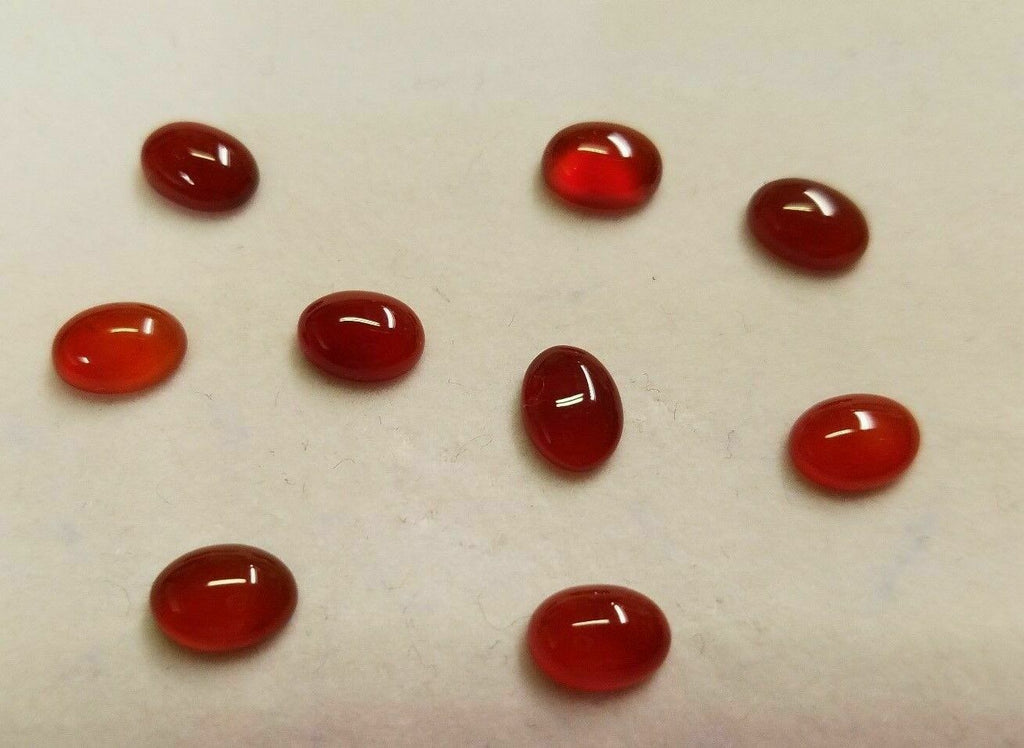 10pcs 7x9mm Natural Carnelian Calibrated Oval Cabochon Cab Gemstones Jewelry