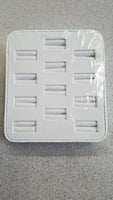 12-Slot Ring Holder Display White Faux Leather Brand New