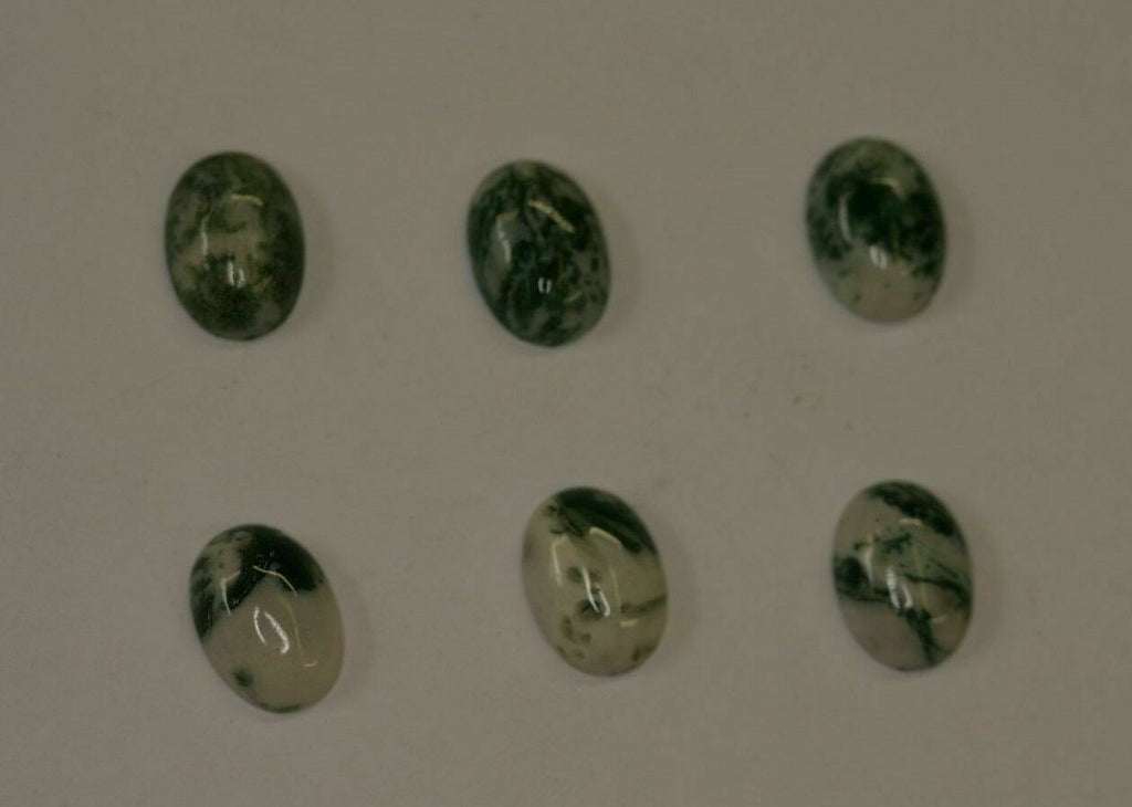 4pcs 10x12mm Natural Tree Agate Calibrated Oval Cabochon Gemstones Cab Jewelry