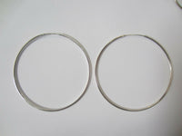 50mm x 1.2mm Solid .925 Sterling Silver Endless Hoop Earrings Thin Round