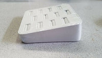 12-Slot Ring Holder Display White Faux Leather Brand New