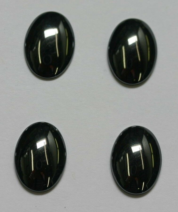 Lot of 4 Natural Hematite Oval flat back Cabochon High Quality 12x16 13x18 15x20