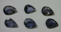 8x10mm 10x8 Natural Purple Iolite Pear Faceted Gemstone Free gem jar Gems stone