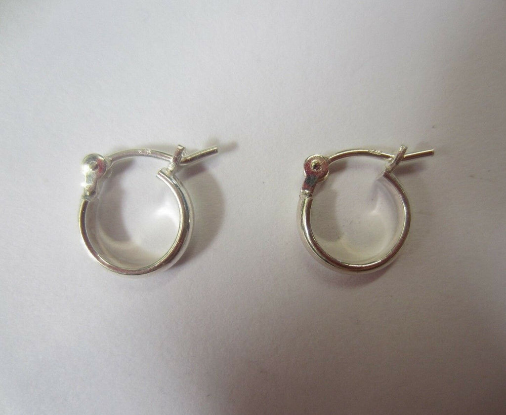 9mm Solid .925 Sterling Silver Half Round Hinged Hoop Earrings High Quality