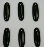 4pcs Black Onyx Long Oval Cabochons 5x15 6x12 6x18 6x22 Jewelry Gemstones Cabs