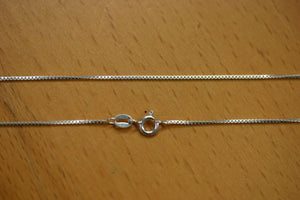 1.1mm Solid Sterling Silver Box Chain Made in Italy 16" 18" 20" 22" 24" 30"