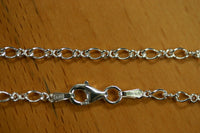 2.9mm Solid 925 Sterling Silver Figure 8 Chains Necklace Made in Italy18" 20"
