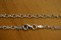 2.9mm Solid 925 Sterling Silver Figure 8 Chains Necklace Made in Italy18" 20"