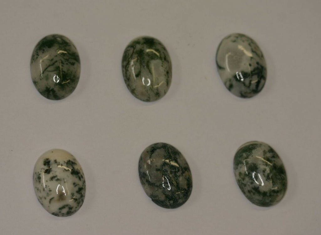 Lot of 2 Tree Agate Oval Cabochon High Quality 12x16 13x18 15x20