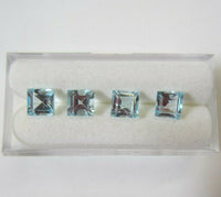 5pcs Sky Blue Topaz Square Emerald Cut Faceted Gemstones 3mm 4mm 5mm 6mm Jewelry