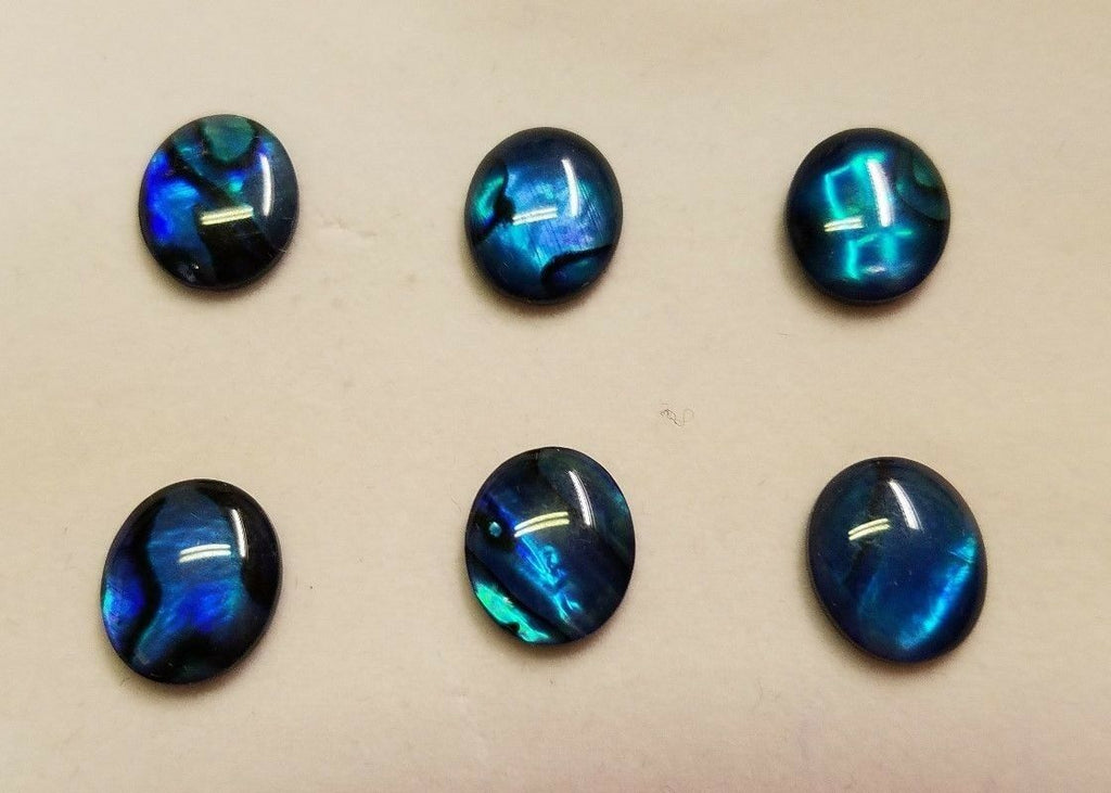 Lot of 6 Blue Paua Shell Oval Cabochon High Quality 12x16 13x18 15x20 sizes
