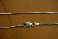 1.2mm Solid 925 Sterling Silver Round Snake Necklace Made in Italy Lobster Claw
