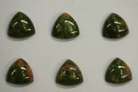 2pcs Unakite Trillion Calibrated Cabochon Gemstones High Quality 12mm RARE
