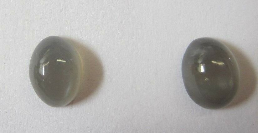 2pcs Natural Grey Gray Moonstone Oval Cabochon High Quality Gemstones 6x8mm