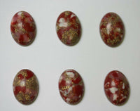 50 13x18mm 18x13mm Venetian Germany Red White Gold Color Cabochon