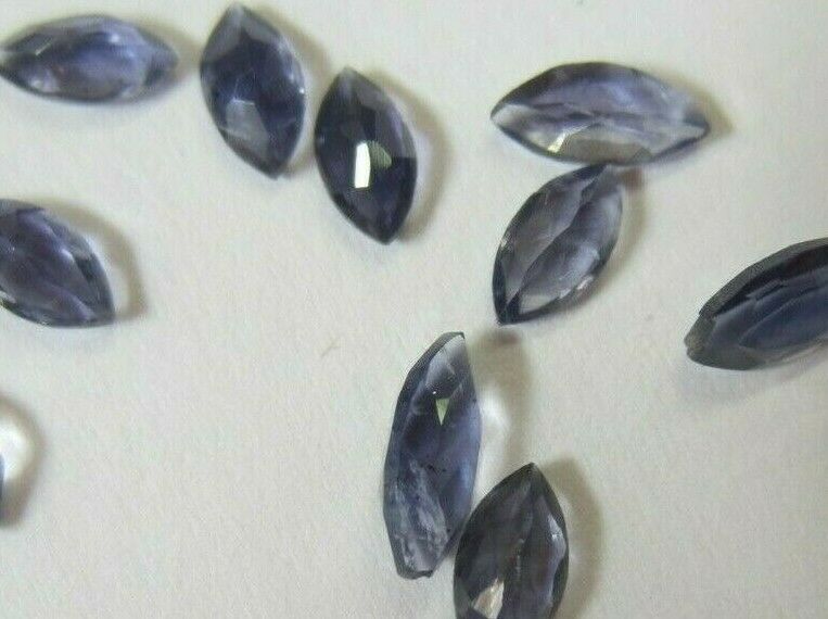 2pcs 3x5mm Natural Purple Iolite Marquise Faceted Gemstones Jewelry FREE Gem Jar