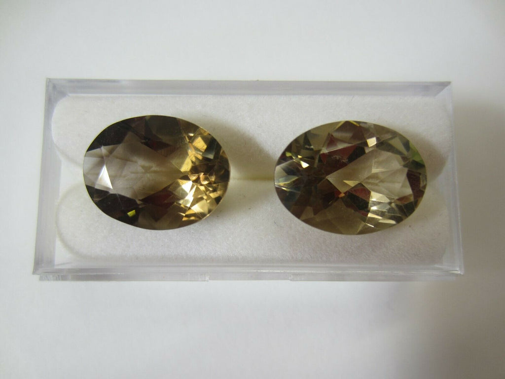 18x25mm Natural Smoky Quartz Oval Faceted Gemstones Gems FREE Gem Jar Jewelry
