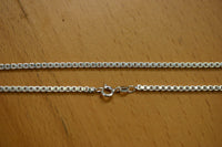 2.4mm Solid .925 Sterling Silver Box Chain Made in Italy 16" 18" 20" 24" 30"