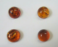 2pcs 6mm Natural Orange Amber Round Cabochon High Quality Gemstones Jewelry