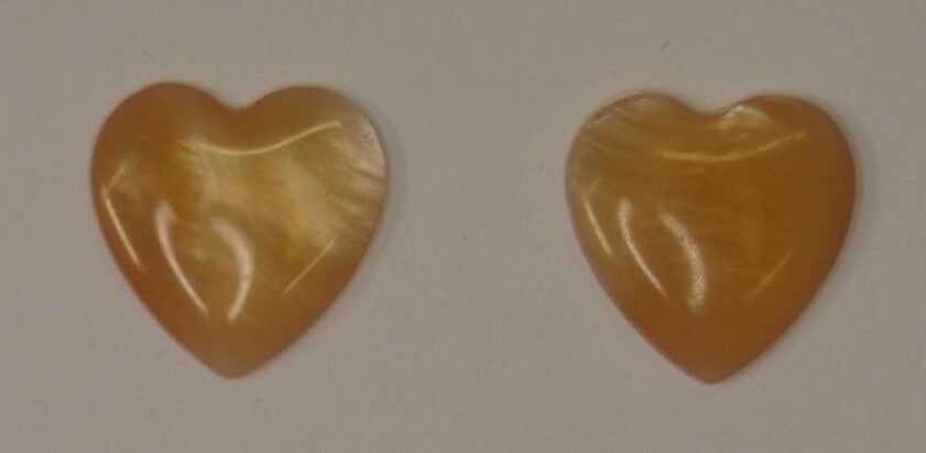 2pcs Pink Mussel Shell Calibrated Heart Cabochon High Quality 8mm 10mm
