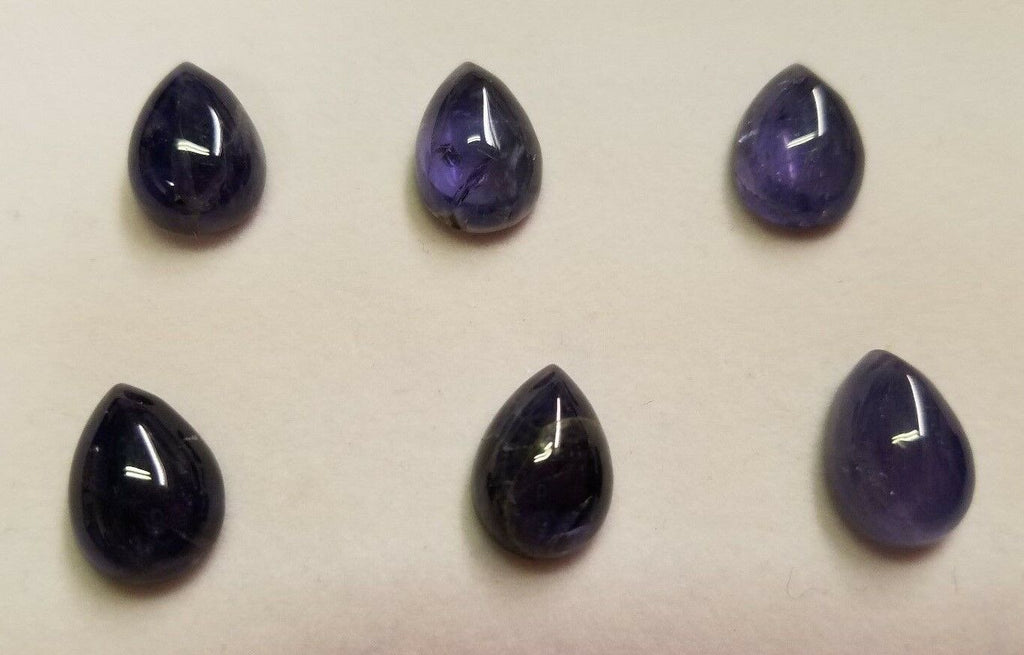 Iolite Pear shape flat back High Quality Cabochon 10mmx14mm