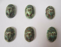 10pcs 11x16mm Art Deco Egyptian Cameo Pharaoh Face Venetian Glass Cabochon