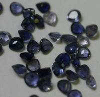 Lot of 4 5mm Natural Purple Iolite Trillion cut Faceted Gemstone FREE gem jar