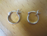 12mm Solid .925 Sterling Silver Half Round Hinged Hoop Earrings High Quality