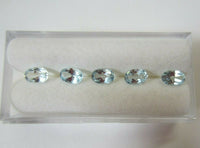 5pcs Natural Sky Blue Topaz Oval Faceted Gemstones 4x6mm 5x7mm 6x8mm Jewelry